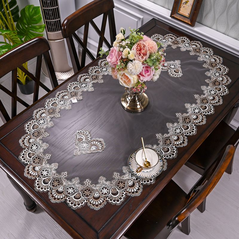 Coffee Table Cloth for Living Room Center Table Embroidery Lace Tablecloth view 2