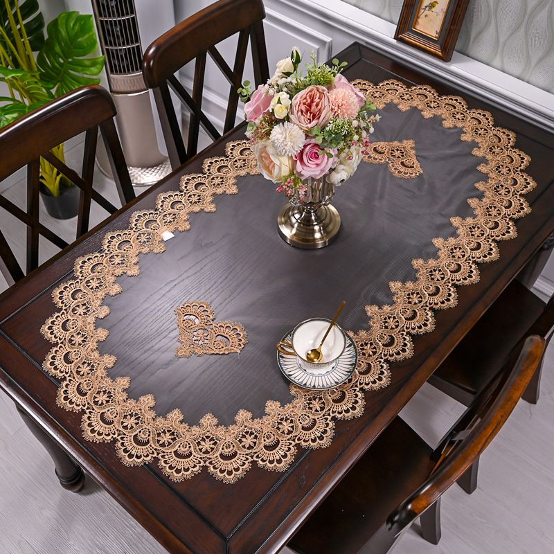 Coffee Table Cloth for Living Room Center Table Embroidery Lace Tablecloth view 3