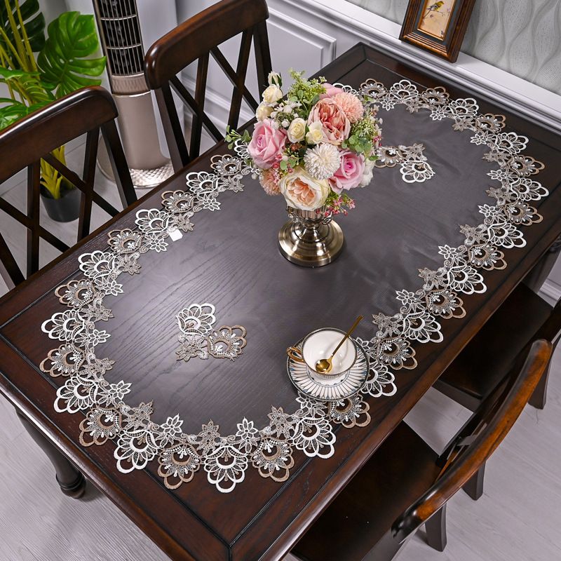 Coffee Table Cloth for Living Room Center Table Embroidery Lace Tablecloth view 4
