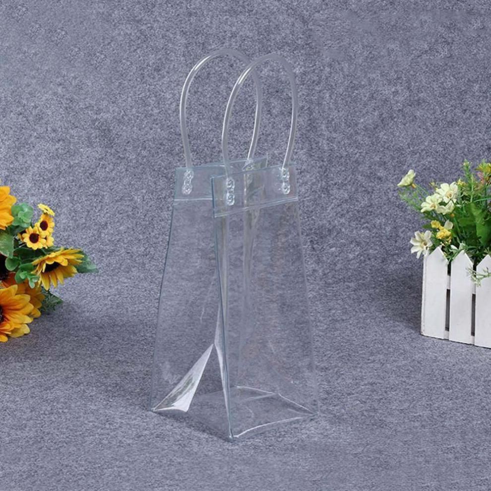 Leakproof Ice Bag, Transparent Portable Ice Bucket Chiller with Carry Handle view 3
