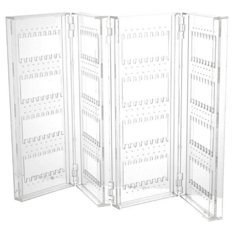 Earring Display Stand, Foldable 4-Panel Jewelry Holder Ear Studs Storage Rack