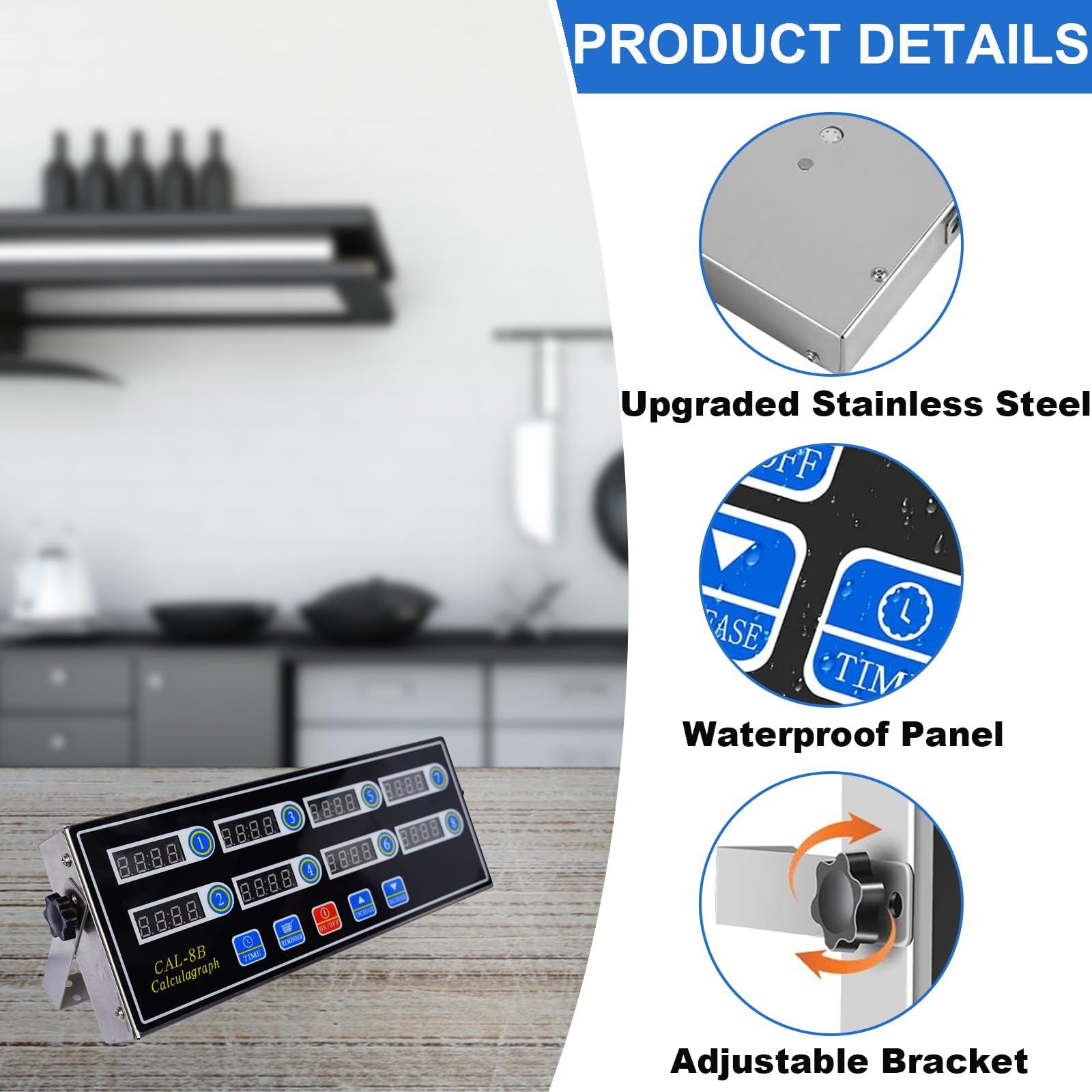 Commercial 8 Channels Digital Kitchen Timer view 2