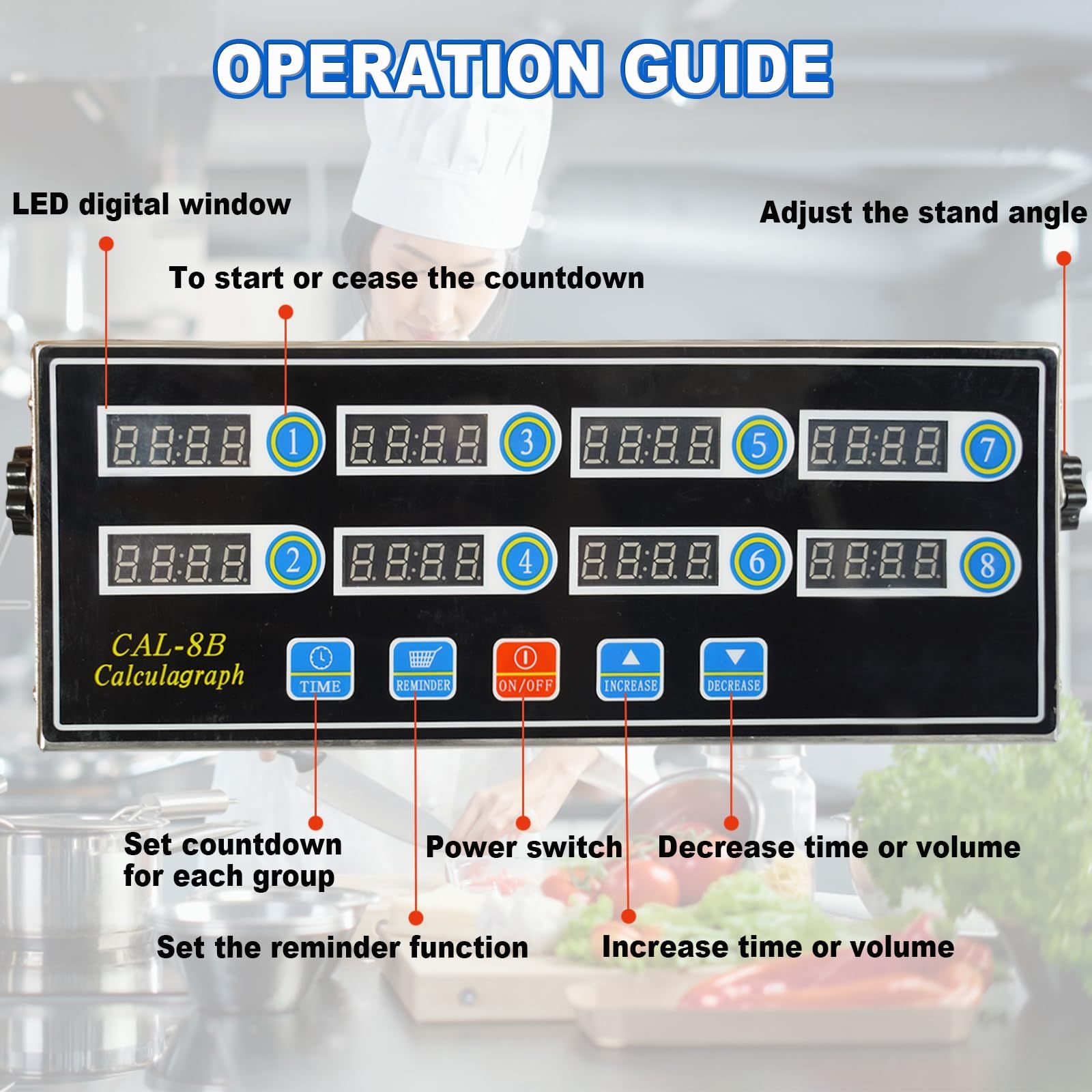 Commercial 8 Channels Digital Kitchen Timer view 5