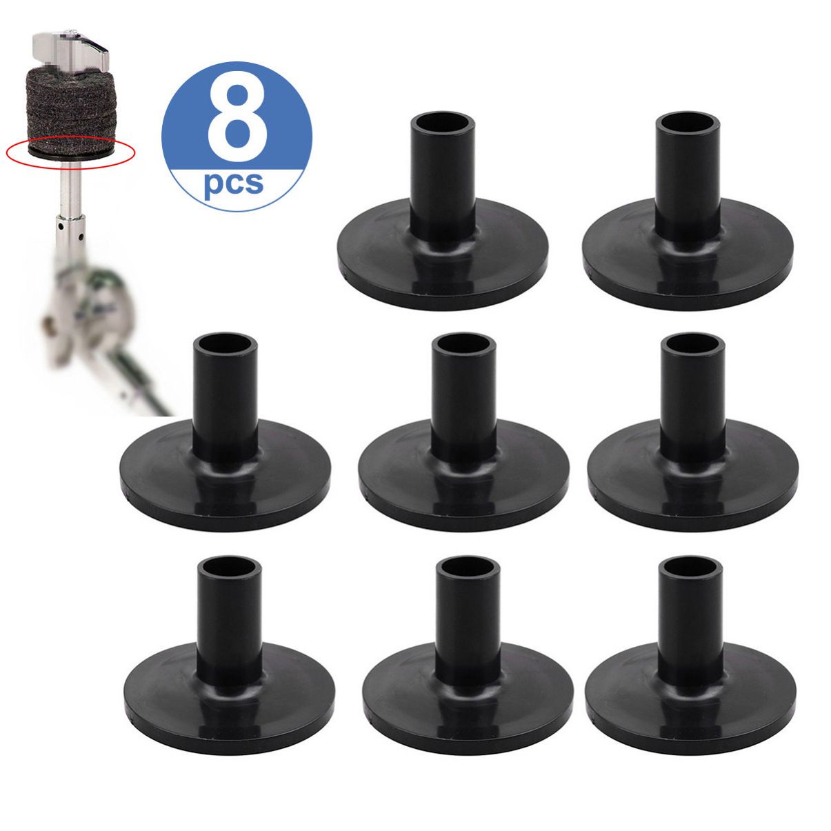 Sleeves 8 PCS Black Drum Sleeves Replacement for Shelf Drum Kit High quality view 2
