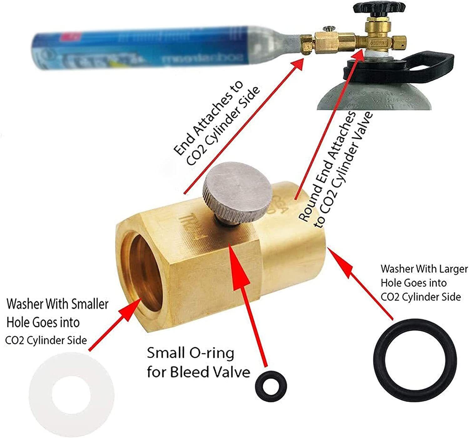Soda Refill Bottle Adapter Refills Connector Kit for CGA320 to TR21-4 view 5