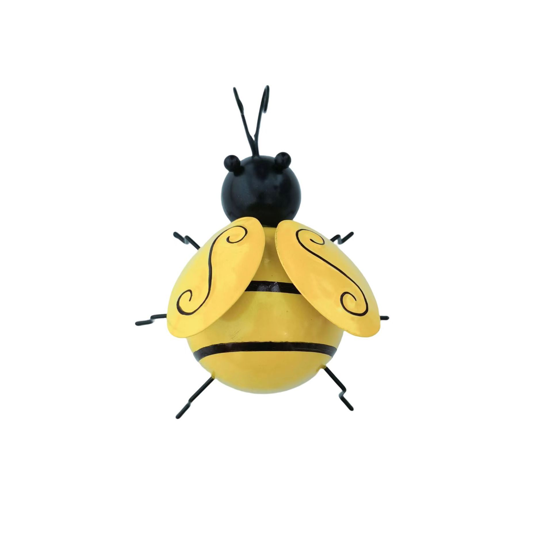 Metal Wall Art, 4 PCS Metal Bumble Bee Wall Decor, 3D Iron Bee Art Sculpture