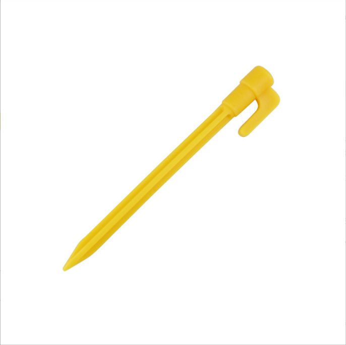 4 pcs Outdoor Camping Tent Stakes Pegs Pins Trip Plastic Tent Nails Yellow view 2