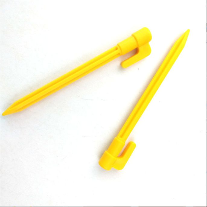 4 pcs Outdoor Camping Tent Stakes Pegs Pins Trip Plastic Tent Nails Yellow view 3