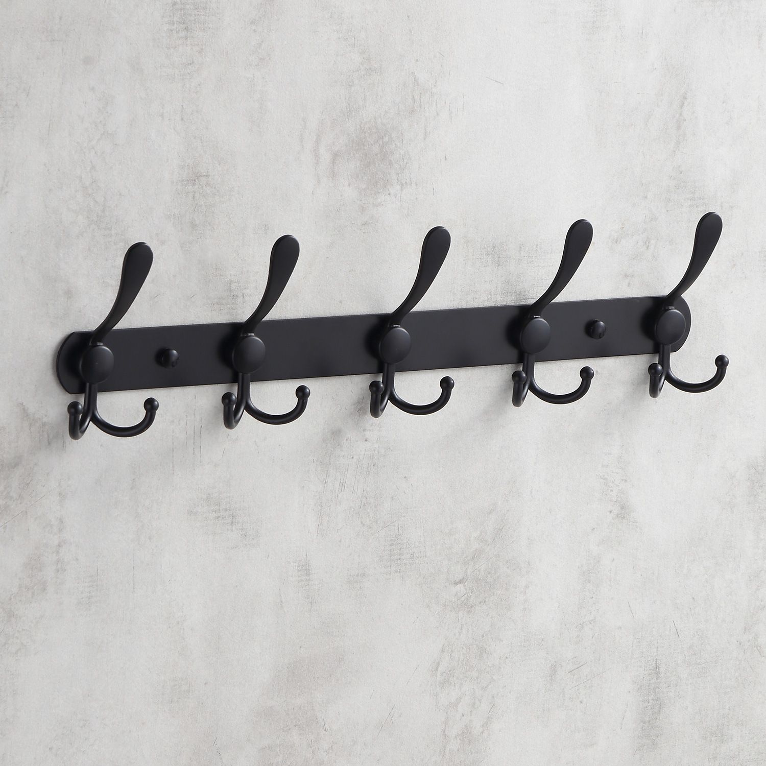 Black Coat Rack Wall Mounted - 16 Inch Heavy Duty Stainless Steel Matte Finish view 2