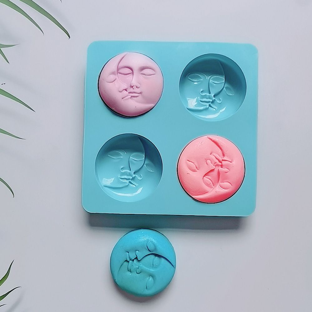 Silicone Soap Molds,Sun & Moon Face Soap Molds for Soap Making, Bath Bomb view 4