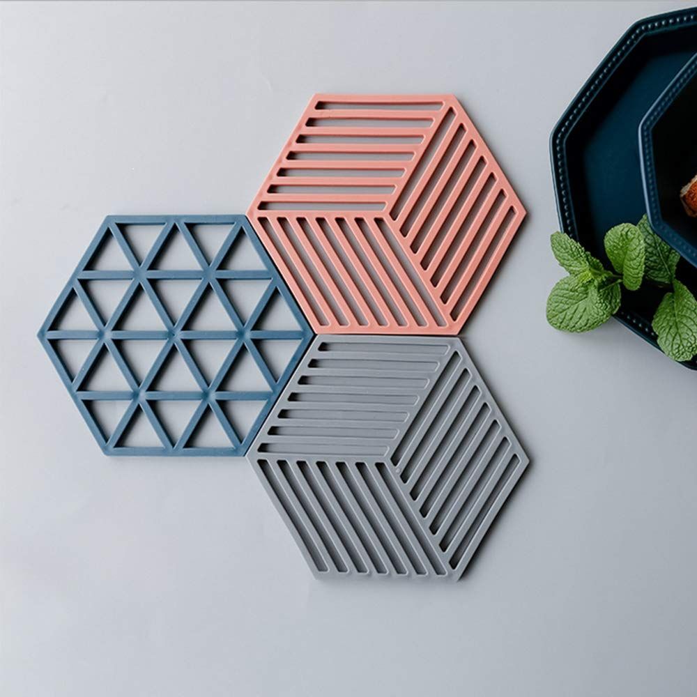 Silicone Trivet Mats & Hot Pads - 3 Set Multi-Use Insulated Flexible Durable view 2