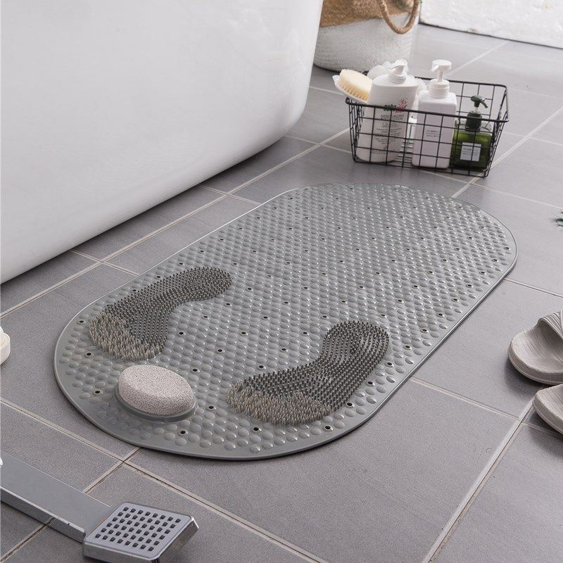 32"X16" Foot Scrubber Shower Mat with Feet Scrub Stone