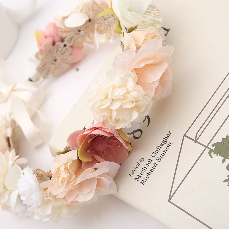 Vivivalue Floral Crown Flower Garland Headband Floral Headpiece Halo Wedding view 3