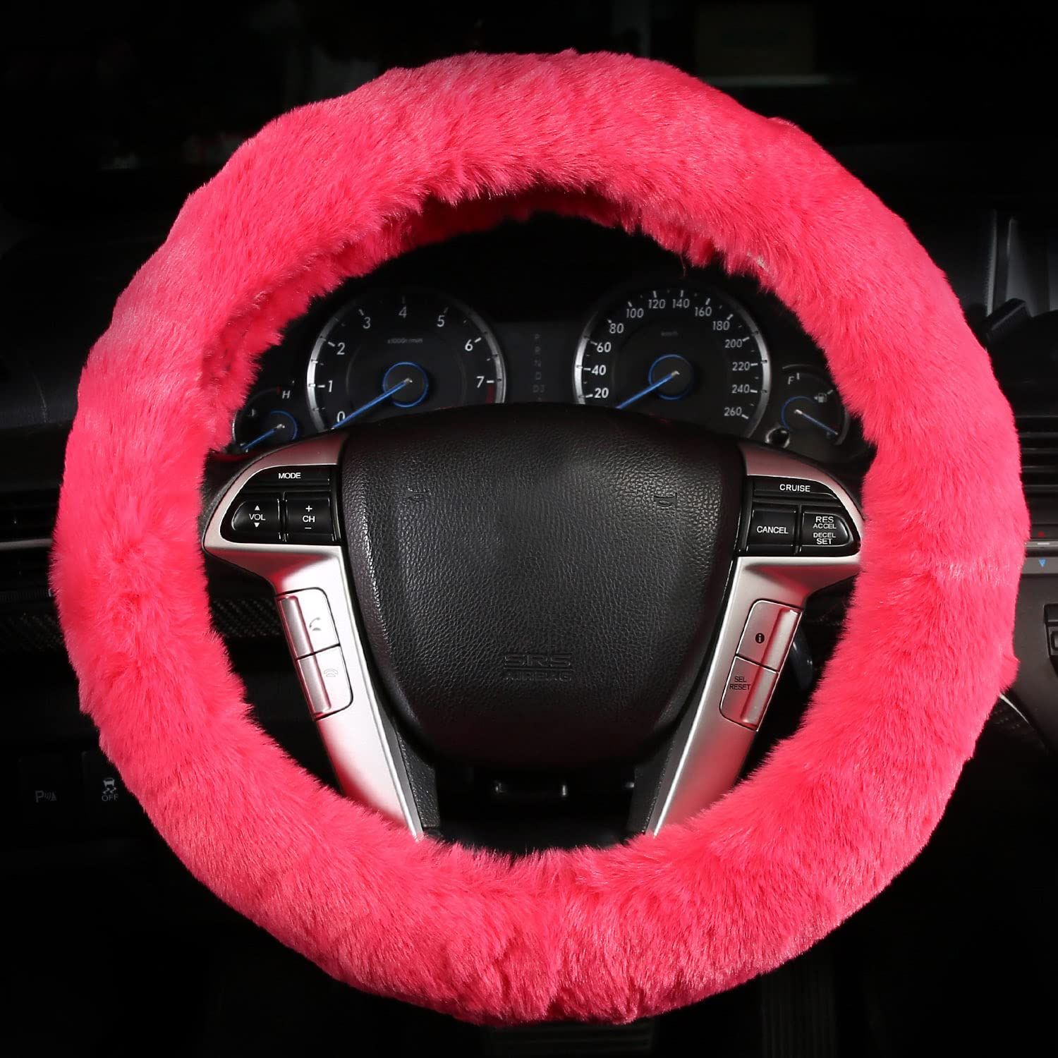 2 Pcs Car Steering Wheel Cover with Fluffy Gear Shift Cover Soft Warm Non-Slip view 2