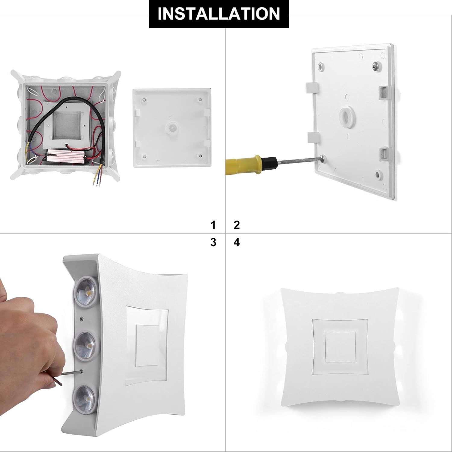 Modern Wall Sconces White Wall Sconce Hardwired Indoor Up Down Left Right Wall view 4