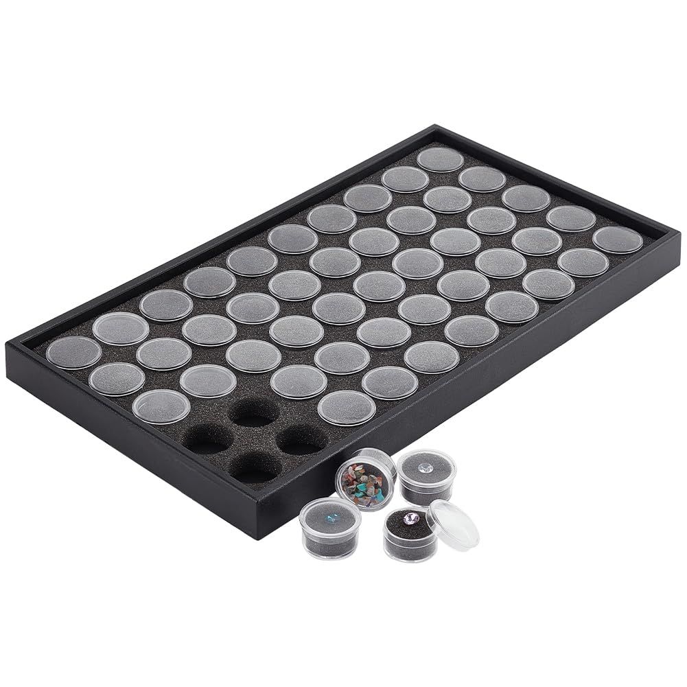 50 Gem Display Case Diamond Gemstone Storage Box Small Round Plastic