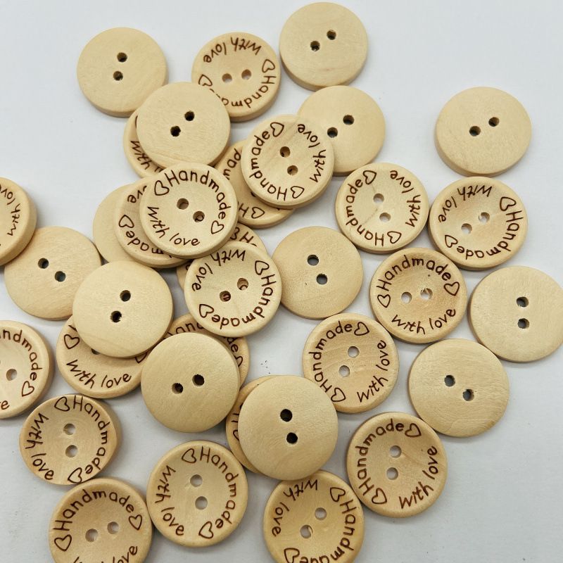 50pcs Sewing Buttons Decorative Kids Sewing Button Handmade Button Wood view 2
