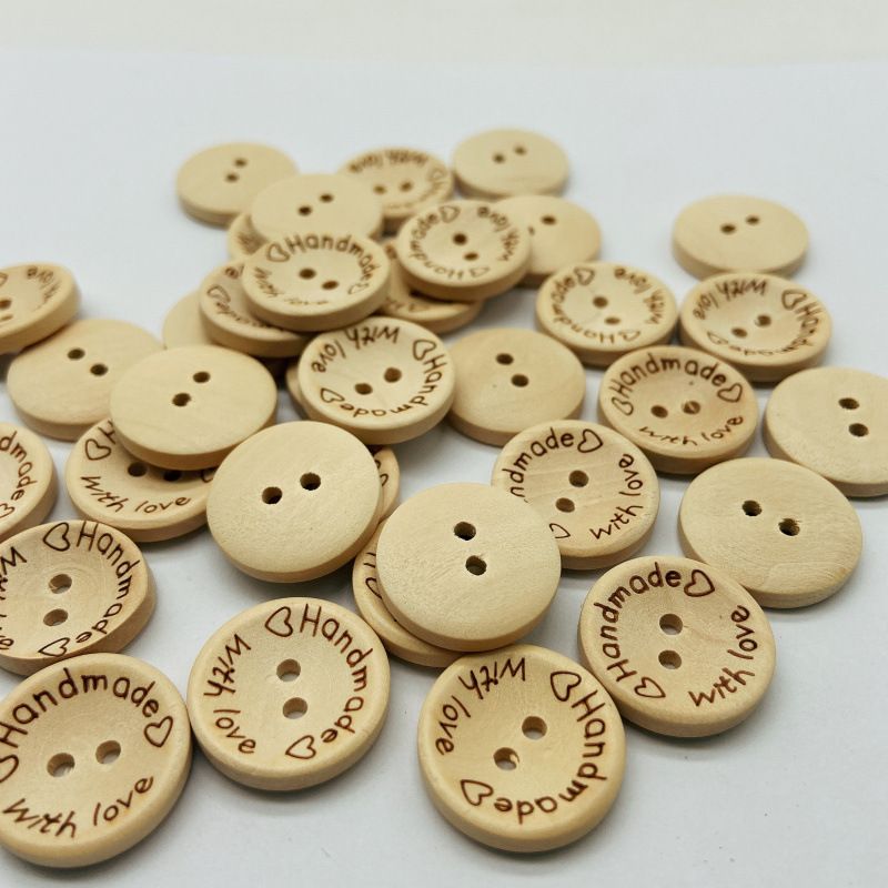 50pcs Sewing Buttons Decorative Kids Sewing Button Handmade Button Wood view 3
