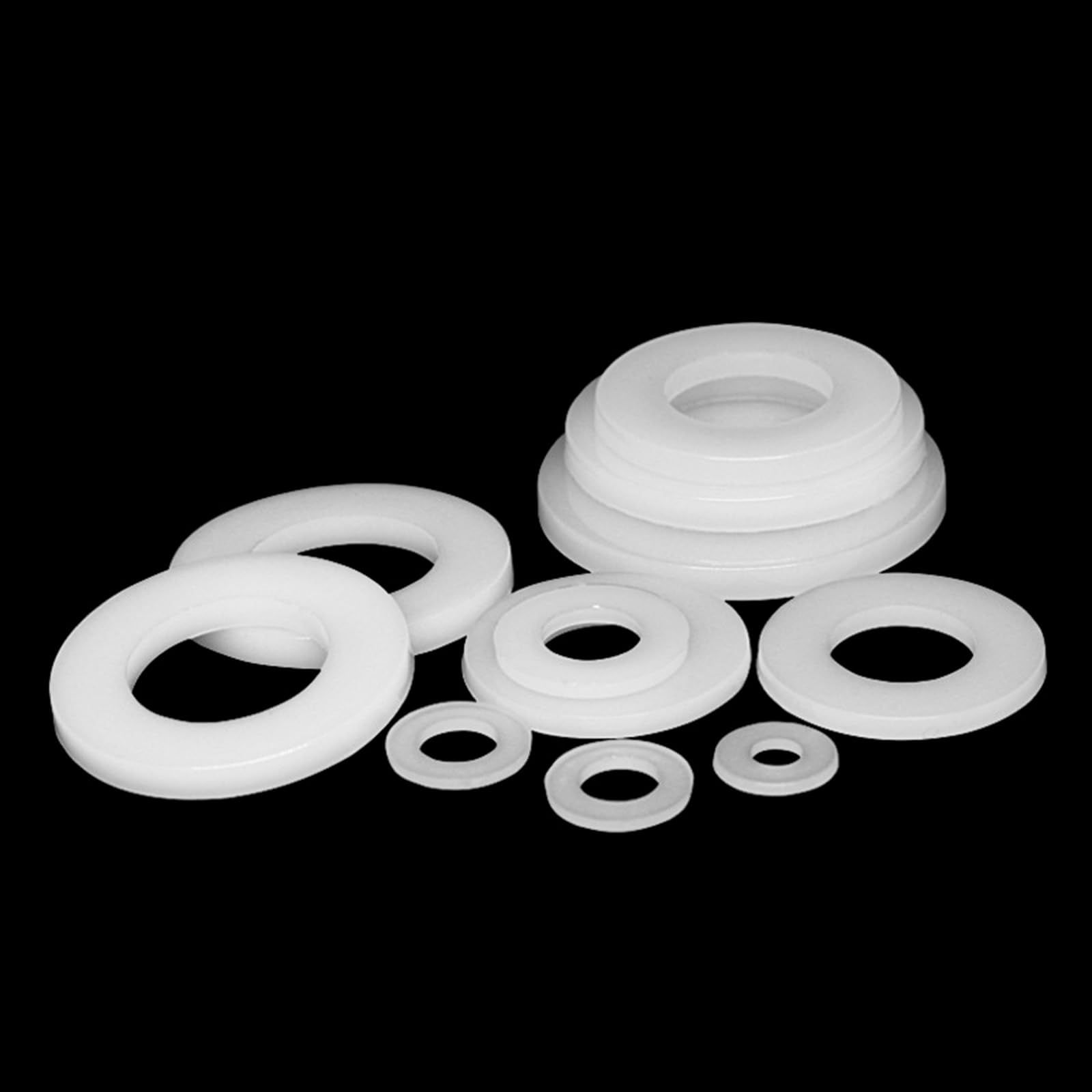 500Pcs White Nylon Flat Washer Assortment Kit view 4