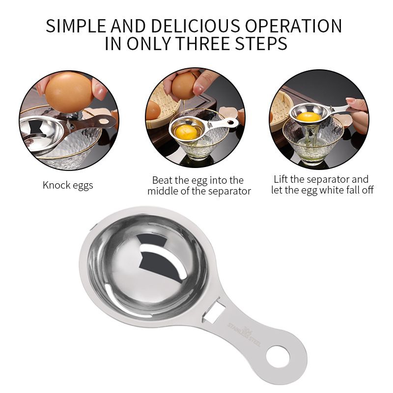 Egg Yolk Separator, Stainless Steel Egg White Separator ，Dishwasher Safe view 5
