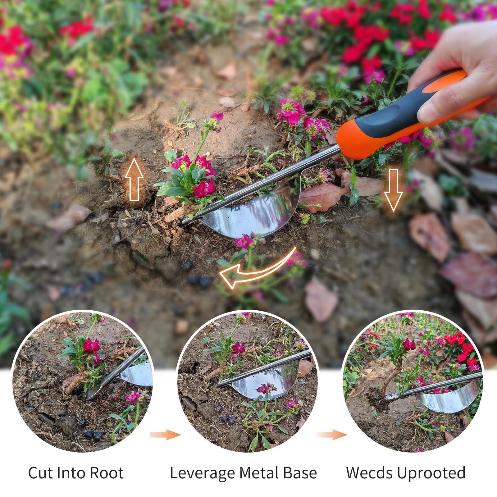 Weeder Puller Tool, Hand Weeder Tool, Manual Weed Forks, Multi Function Garden view 2