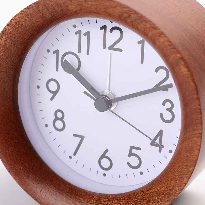 Round Wooden Alarm Clock view 2