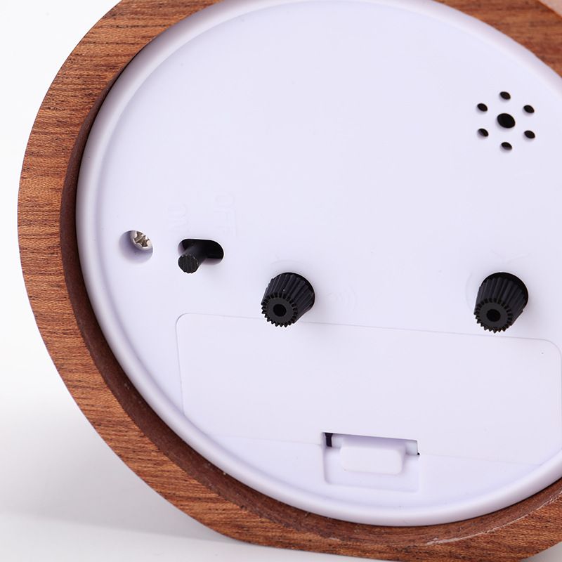 Round Wooden Alarm Clock view 3