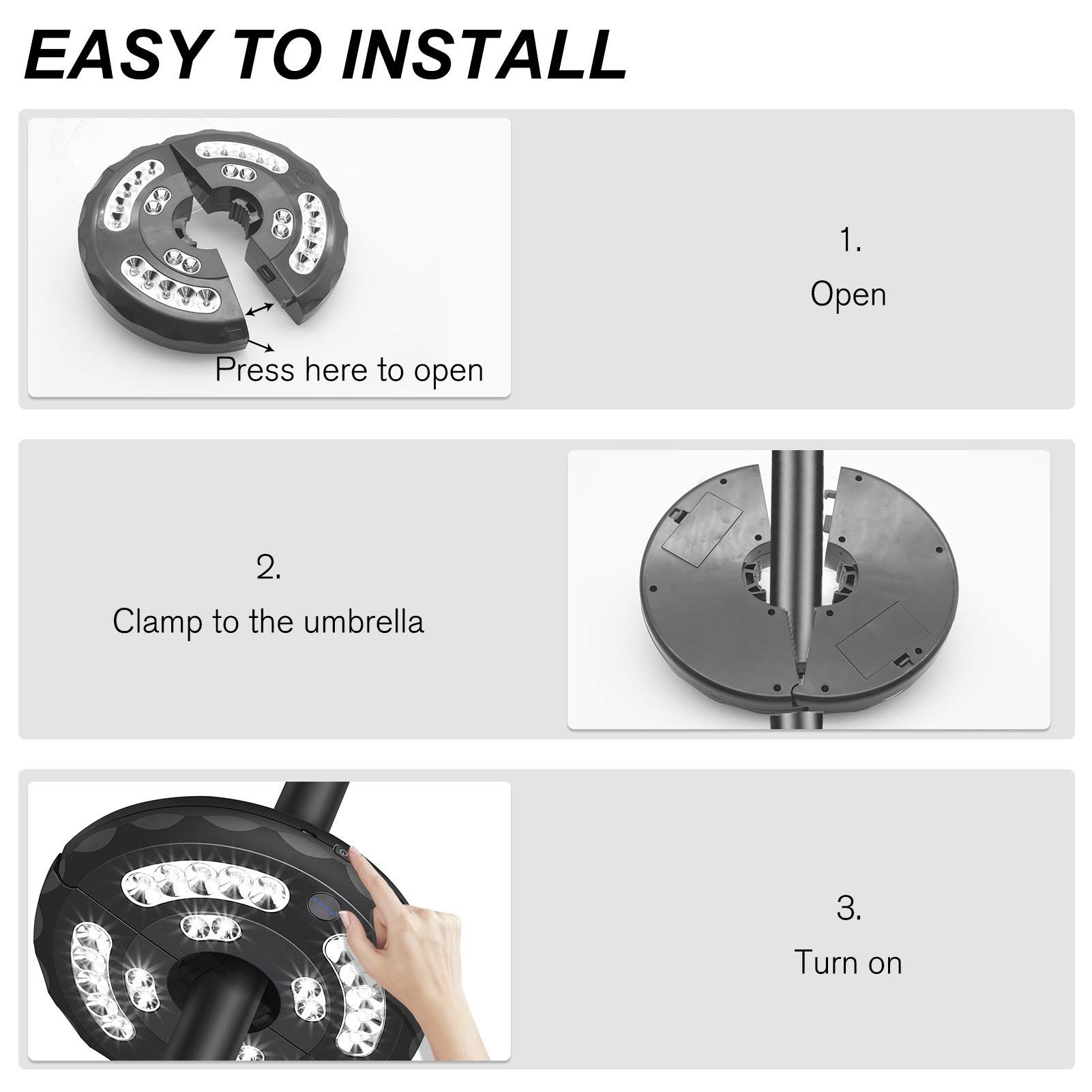 Umbrella Light,Umbrella Lights Mode Built-in Lithium Battery Operated view 5
