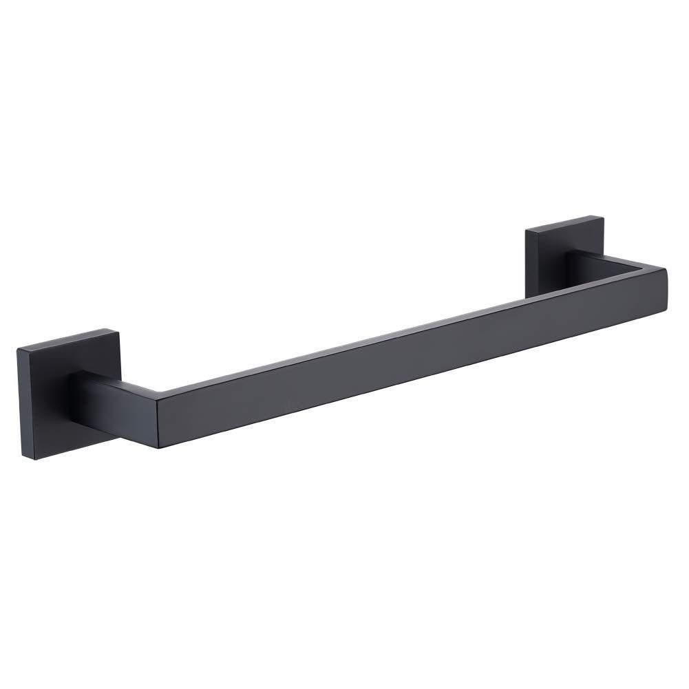 16 Inch Black Single Towel Bar Rack