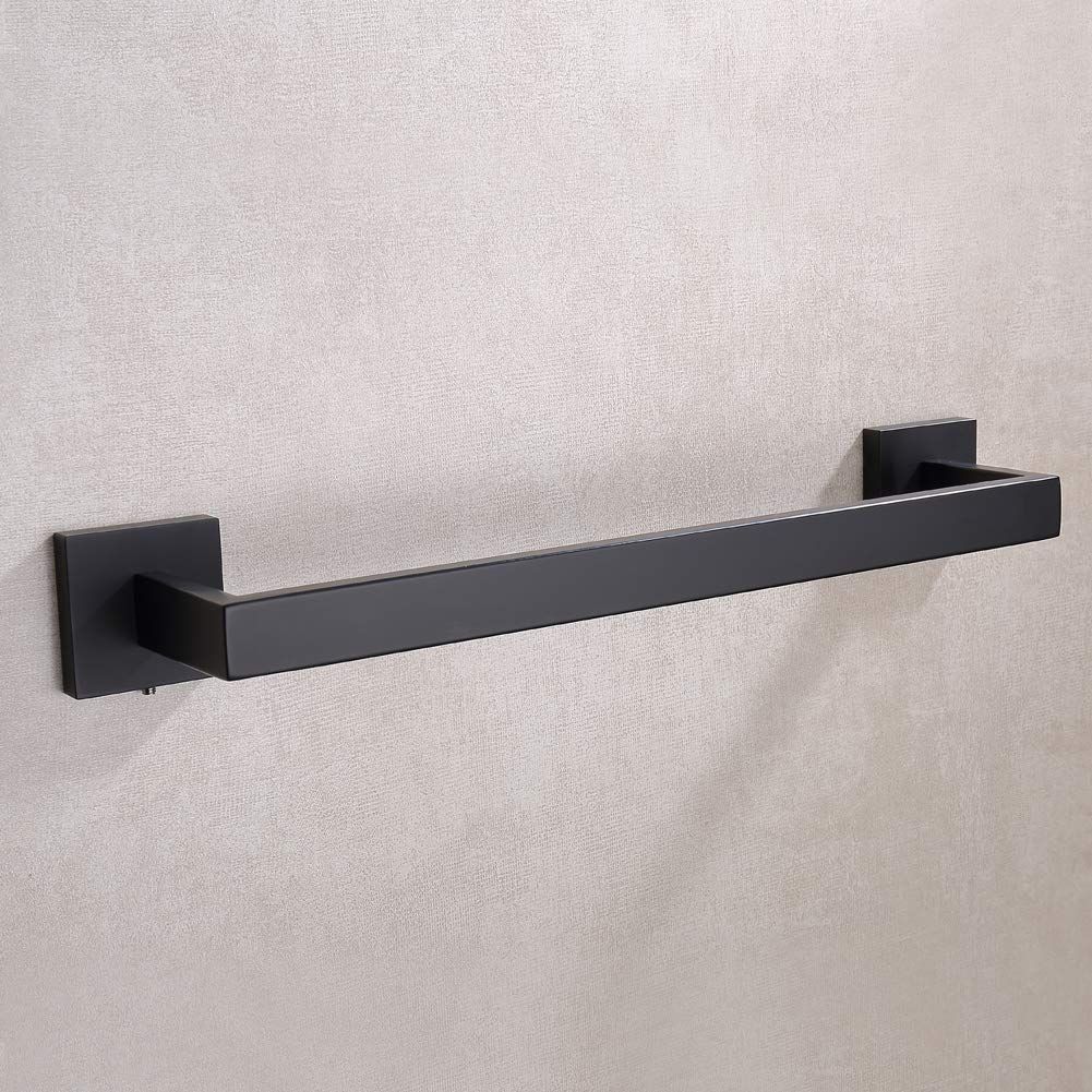 16 Inch Black Single Towel Bar Rack view 3
