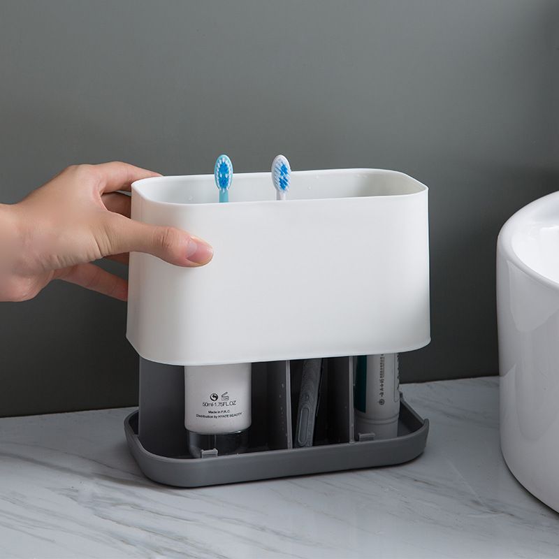Plastic Toothbrush Holder Bathroom Electric Toothbrush and Toothpaste Organizer view 4