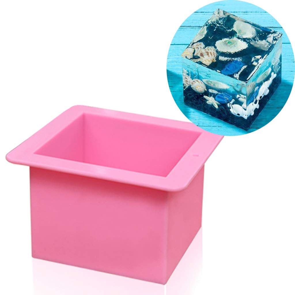 Large Cube Square Soap Making Mold Silicone Candle Mold Non-Stick Square view 3