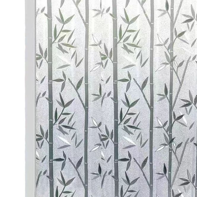Bamboo Window Film Stained Glass Film Frosted Privacy Window Decal Decorative view 2
