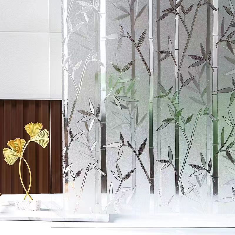 Bamboo Window Film Stained Glass Film Frosted Privacy Window Decal Decorative view 3