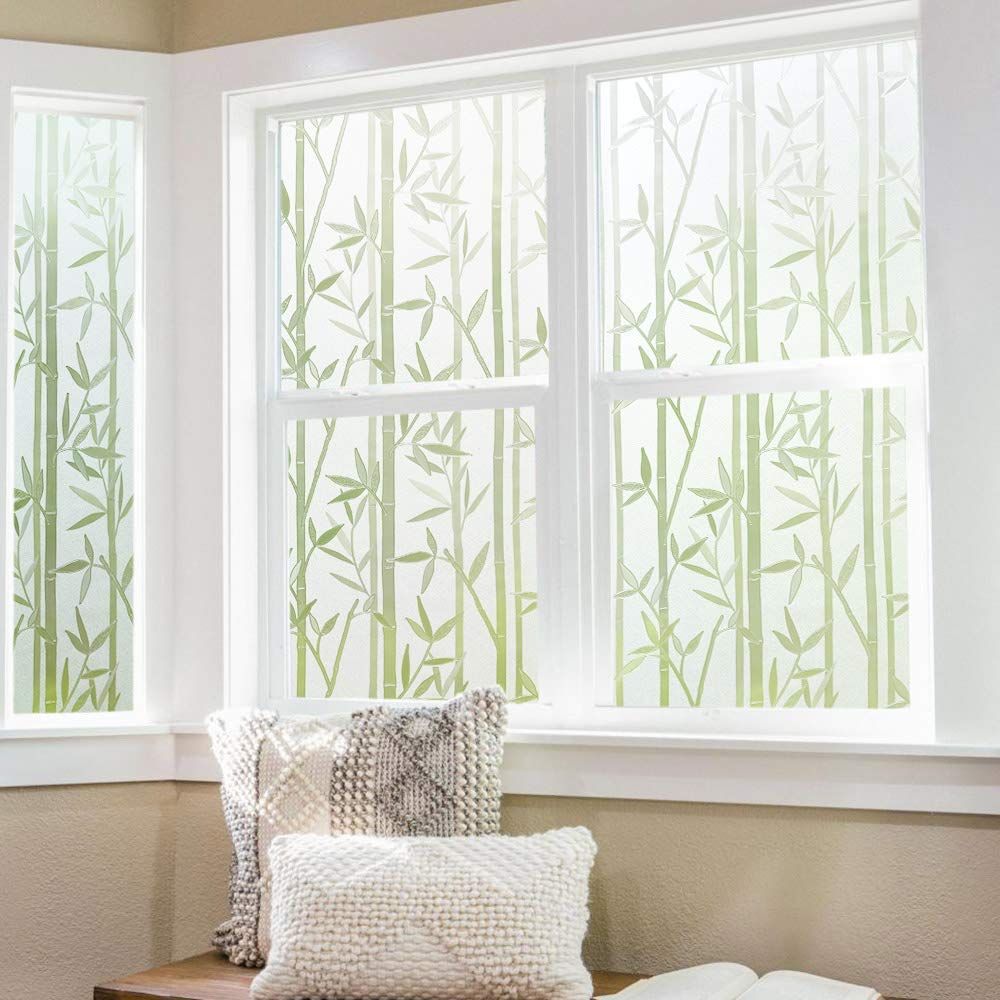 Bamboo Window Film Stained Glass Film Frosted Privacy Window Decal Decorative view 5