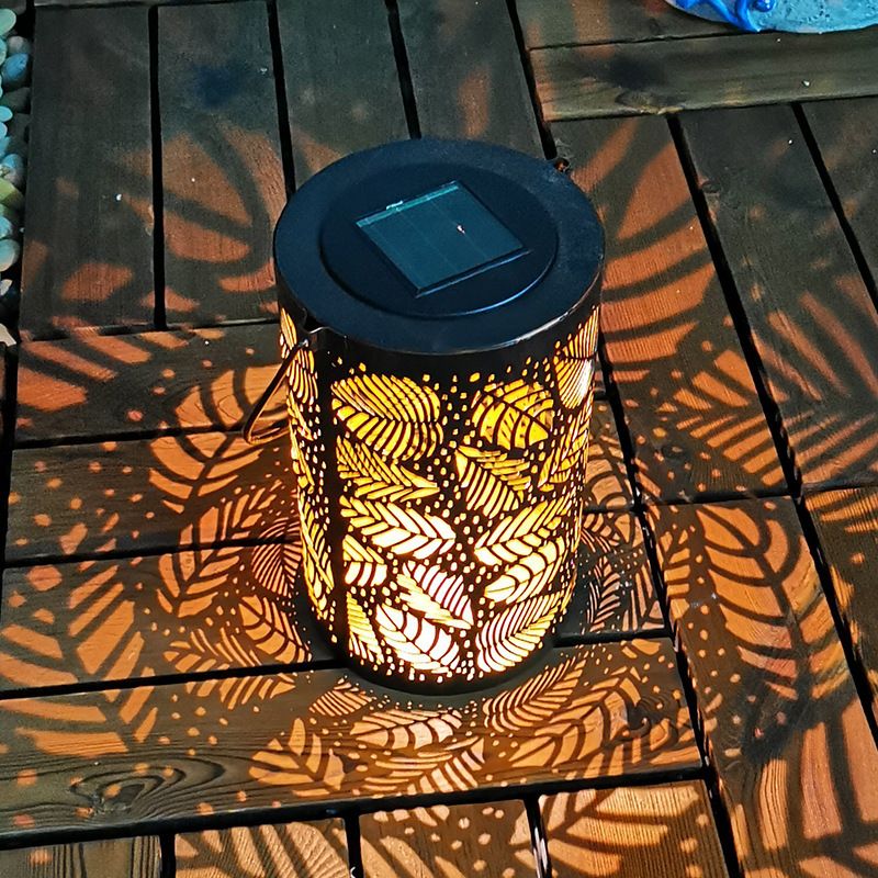 Solar Lanterns Outdoor Waterproof Garden Lanterns Metal Leaf Pattern Mothers view 2