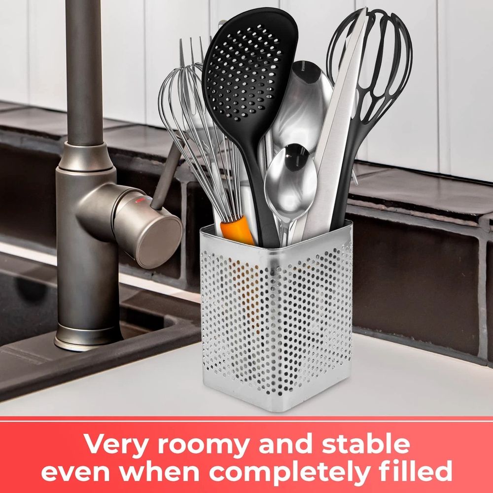 Stainless Steel Utensil Holder for Kitchen Counter Dishwasher Chopstick Basket view 5