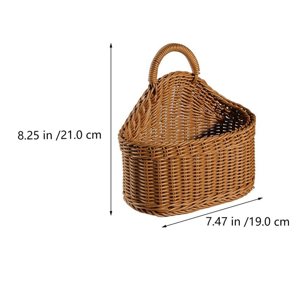 Woven Belly Basket Woven Cutlery Storage Organizer Plastic Hanging Bin for view 3