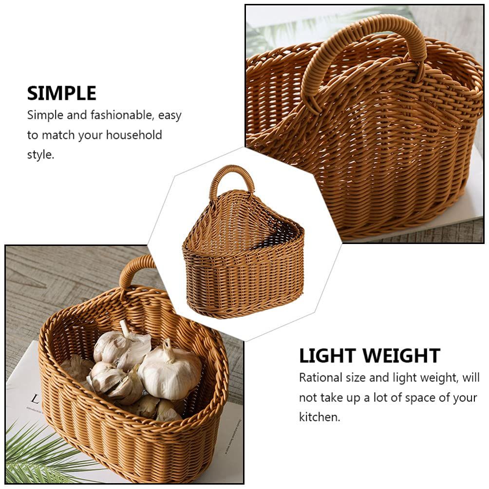 Woven Belly Basket Woven Cutlery Storage Organizer Plastic Hanging Bin for view 4