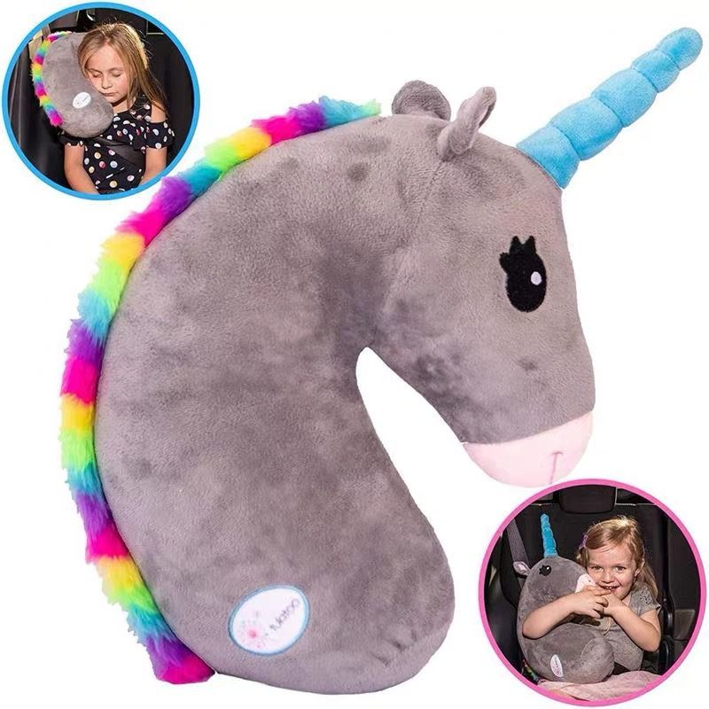 Plush Pillow, Ultra Soft and Cuddly Rainbow Color Stuffed Pillow for Kids