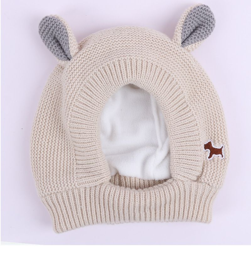 Beige Dog Knitted Hat, Dog Ear Muffs Noise Protection Quiet Ears for Dogs view 3