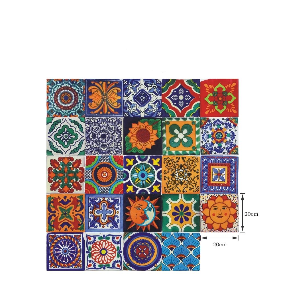 24 Pcs Tile Stickers Wall Decor Bathroom Kitchen Wall Sticker Waterproof PVC