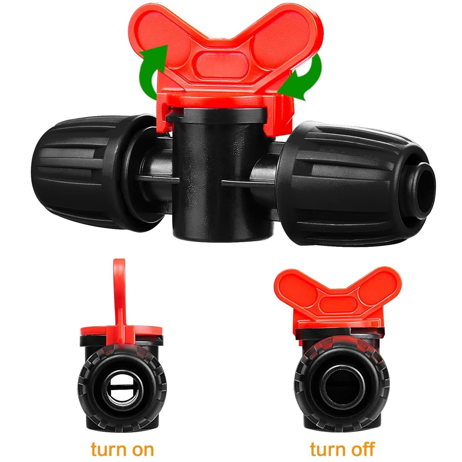 8 Pack Drip Irrigation Valve for 1/2 Inch Drip Tubing ：1/2'' In-line Locked view 4