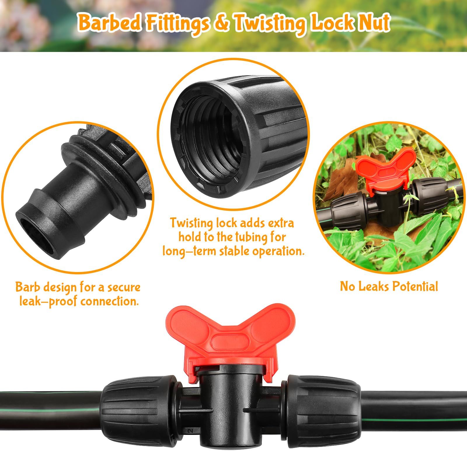 8 Pack Drip Irrigation Valve for 1/2 Inch Drip Tubing ：1/2'' In-line Locked view 5