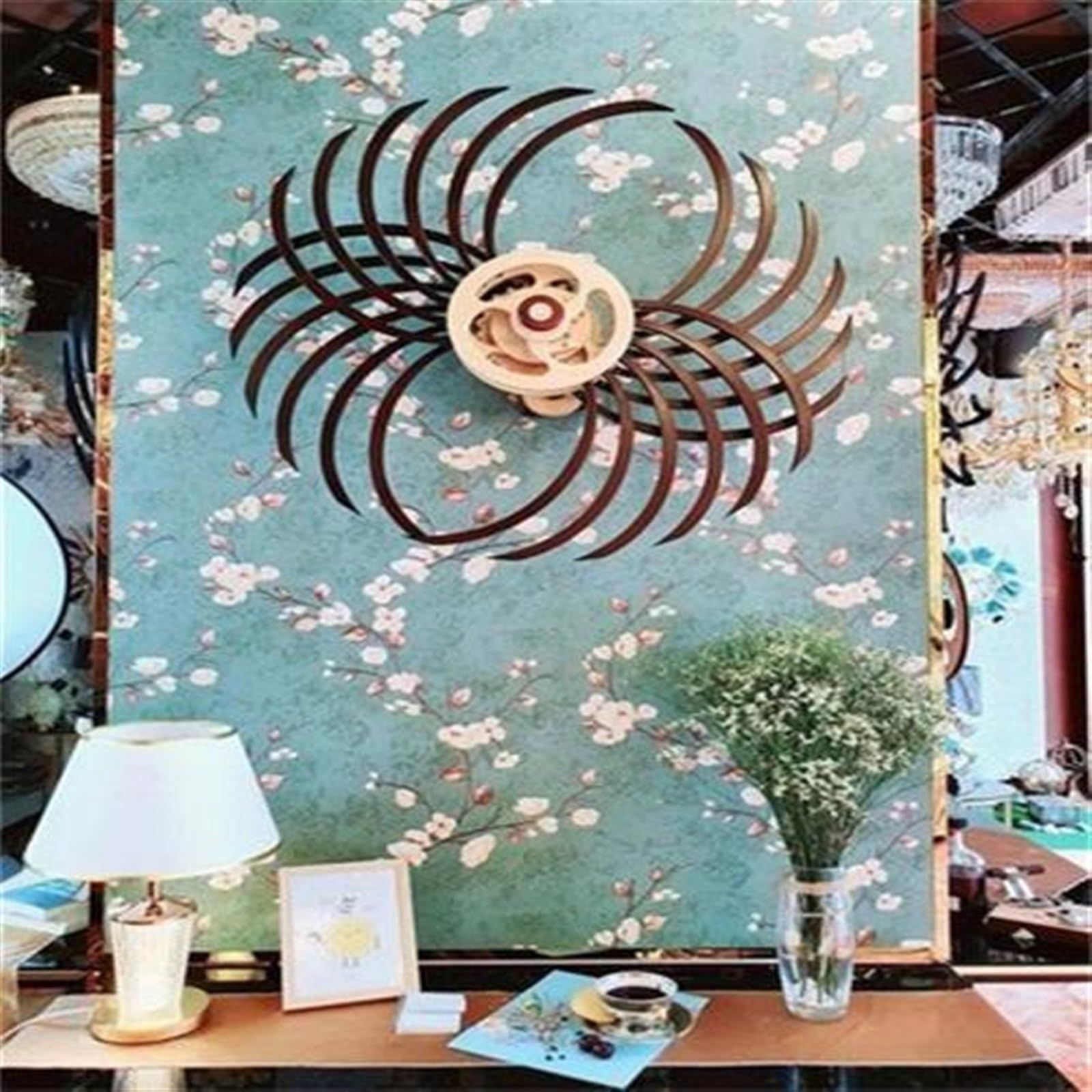 Creative Wooden Windmill Reversal Statue 3 Different Patterns Indoor Wall view 3