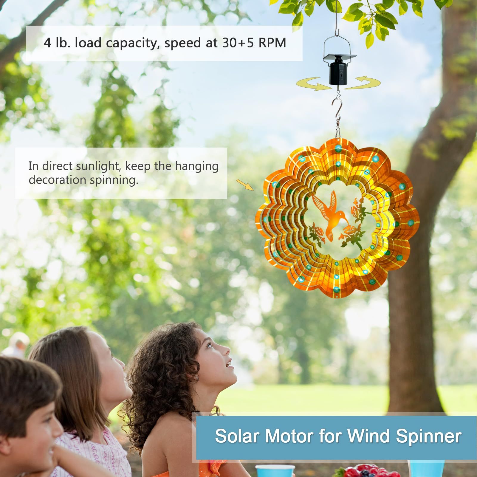 Solar Powered Wind Spinners Motor view 3