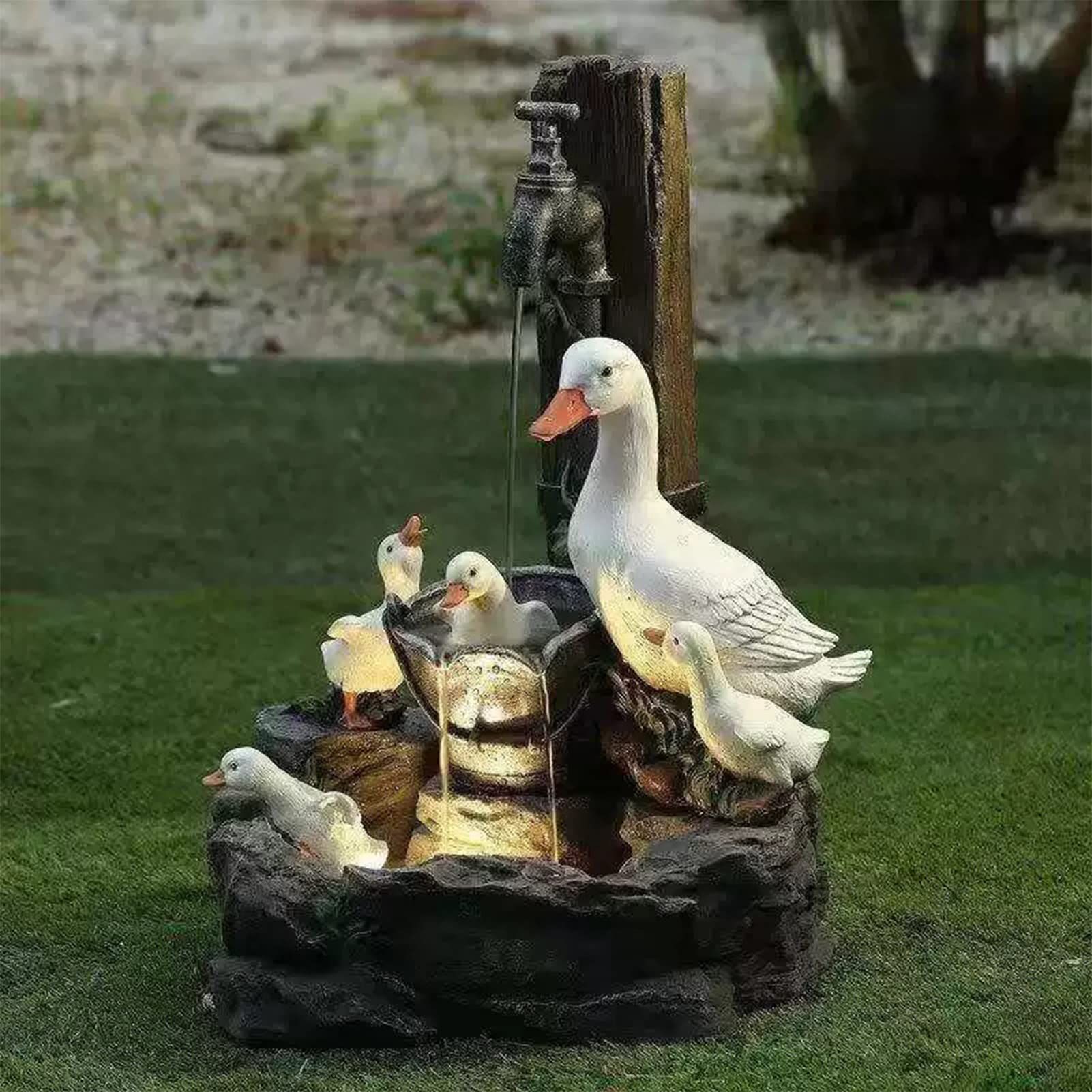 Squirrel/Duck Solar Powered Water Feature Outdoor/Indoor Sculpture — image 1