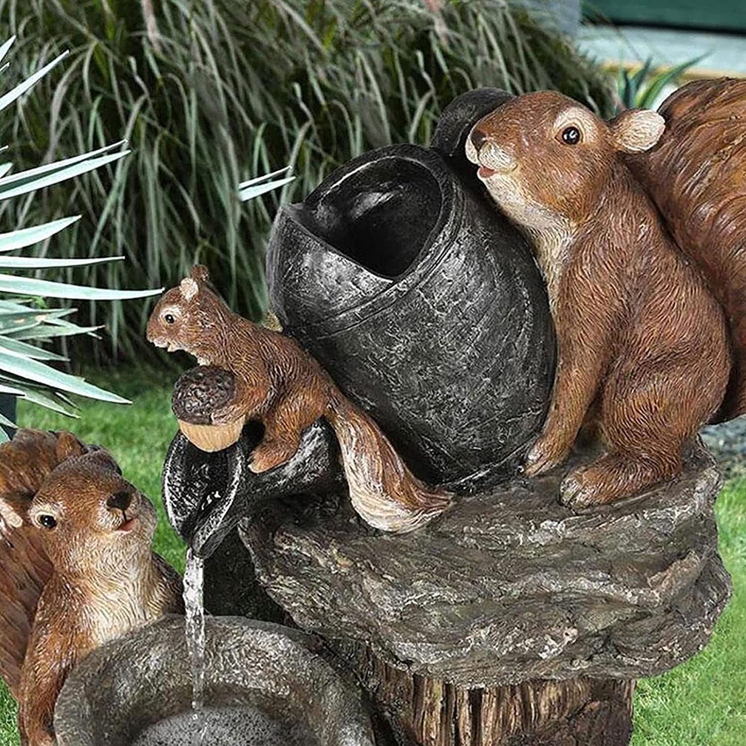 Squirrel/Duck Solar Powered Water Feature Outdoor/Indoor Sculpture view 5