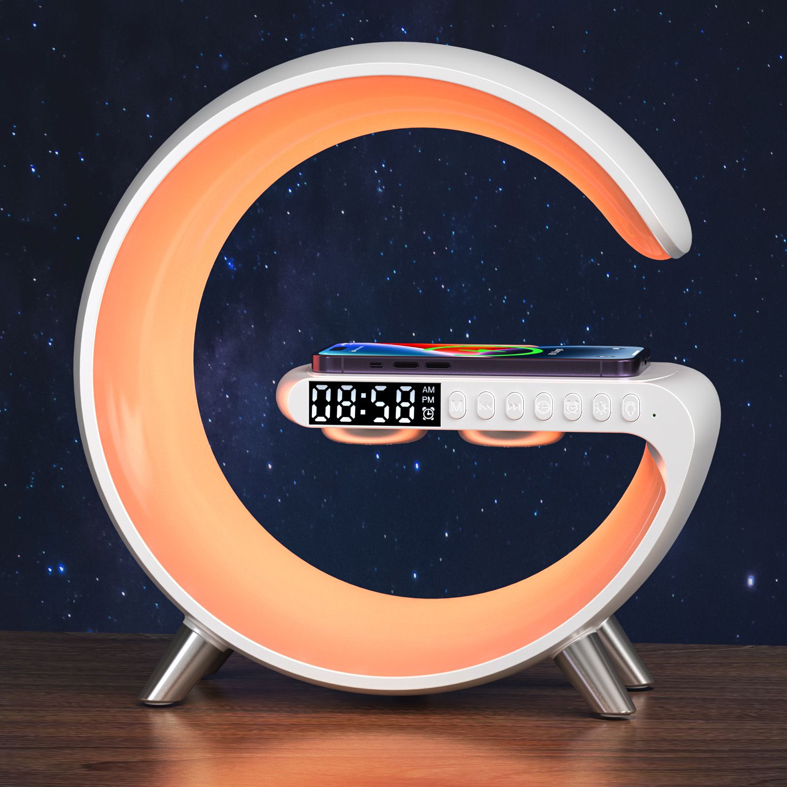 Smart Sound Machine Alarm Clocks with Atmosphere Lamp view 2