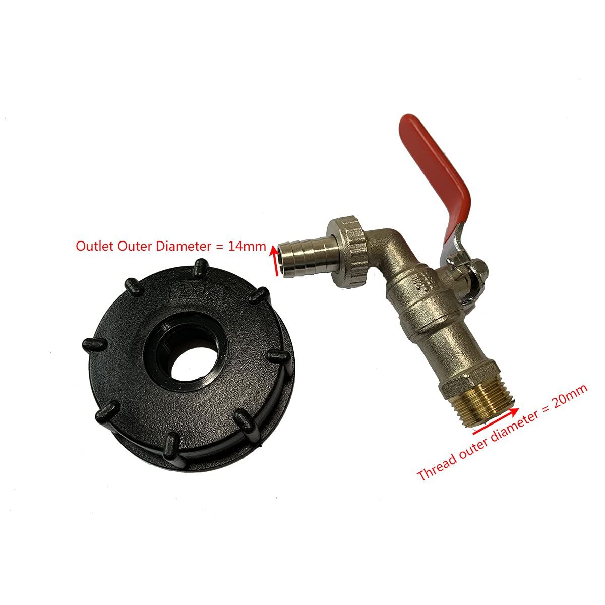 Tank Tap Adapter Brass Tap Coarse Thread Connector - Replacement Valve Fitting view 5